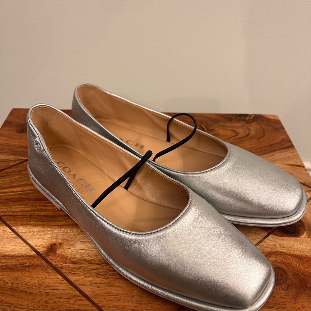 COACH  silver Ballet flats 6.5